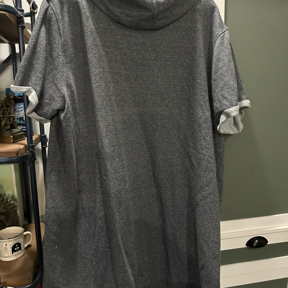 Gray Short Sleeve Hoodie